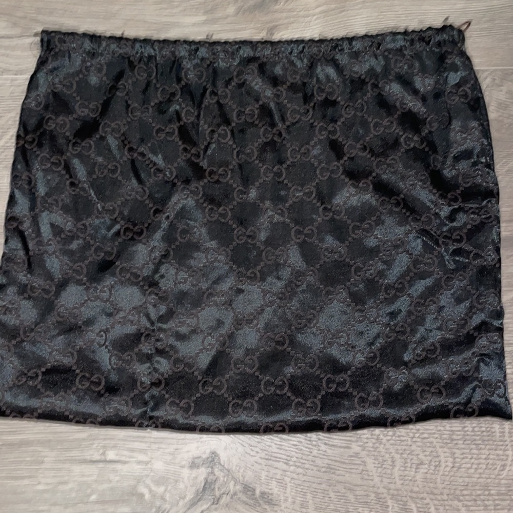 Vintage Gucci Monogram Logo Satin Brown Dust Bag - Picture 2 of 7
